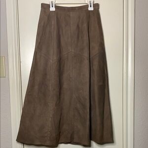 Vintage Sabrina Brown Suede Skirt (10)